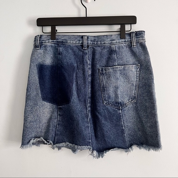 American Threads Mini Jean skirt with Ring Zip Closure Y2K L - Picture 8 of 9